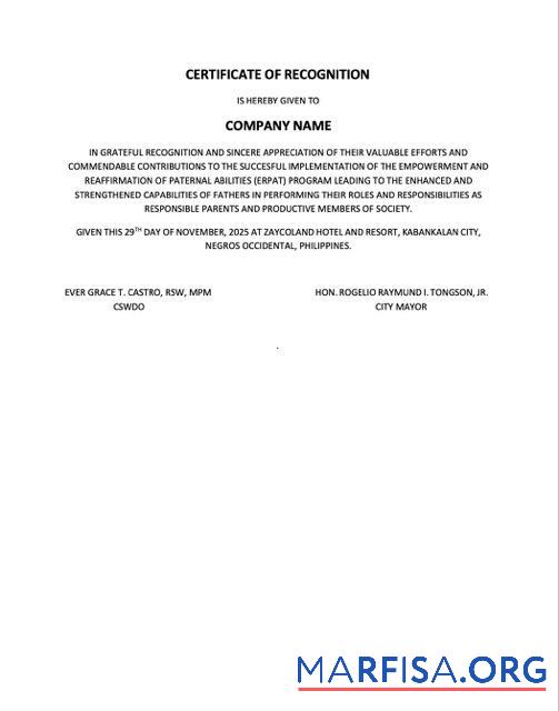 Realistic Philippines certificate of recognition Word and PDF template